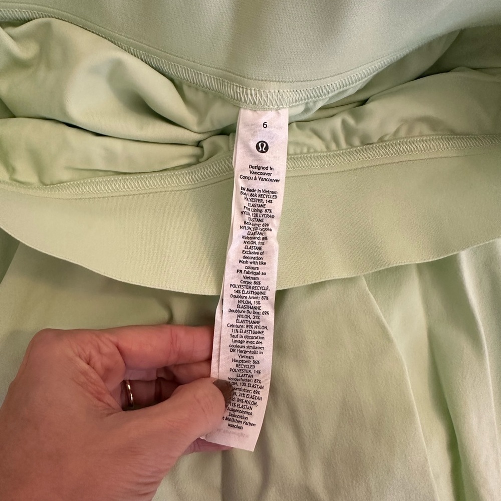 Lululemon Green Court Rival Hi Rise Skirt Sz 6 - Picture 14 of 16